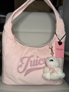 Juicy Couture Pink Shoulder Bag with Bear Charm